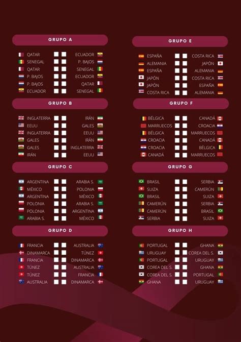 Fixture Del Mundial Qatar 2022 Editable Para Imprimir Gratis Riset