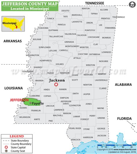 Jefferson County Map Mississippi