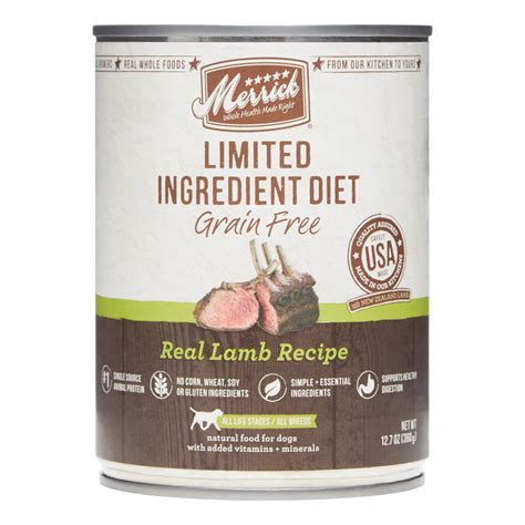 One of the features on a pet food label is the designation for life stage.. Merrick LID Real Lamb All Life Stages Wet Dog Food, 12.7 ...
