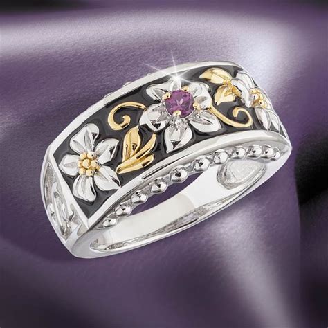 The Concorde Collection Victorian Garden Ring Rose Pink Rhodolite