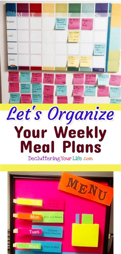 Diy Meal Planning Boards Declutter And Organize Whats For Dinner