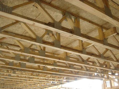 Basic lumber design values are f(b)=2000 psi f(t)=1100 psi f(c)=2000 psi e=1,800,000 psi duration of load = 1.00. Here's the floor system that should always be used ...