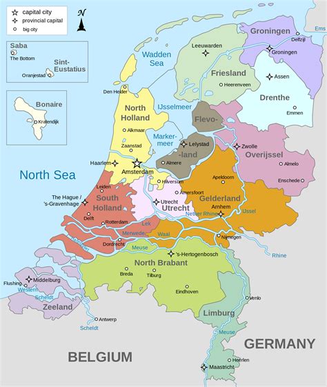 large detailed administrative map of netherlands with major cities netherlands europe
