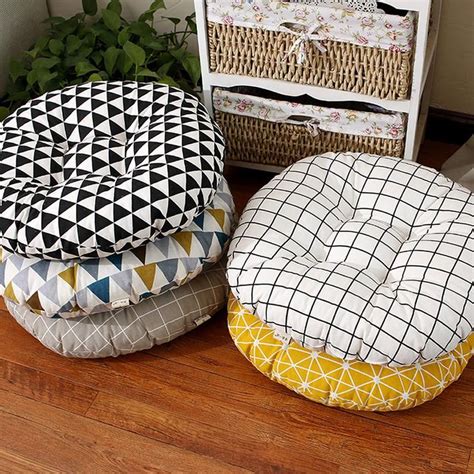 Tiita floor pillows cushions round chair cushion outdoor seat pads for sitting meditation yoga living room sofa balcony 22x22 inch, grey. Chair Cushions Tufted, Bistro Patio Wicker Chair Pads ...