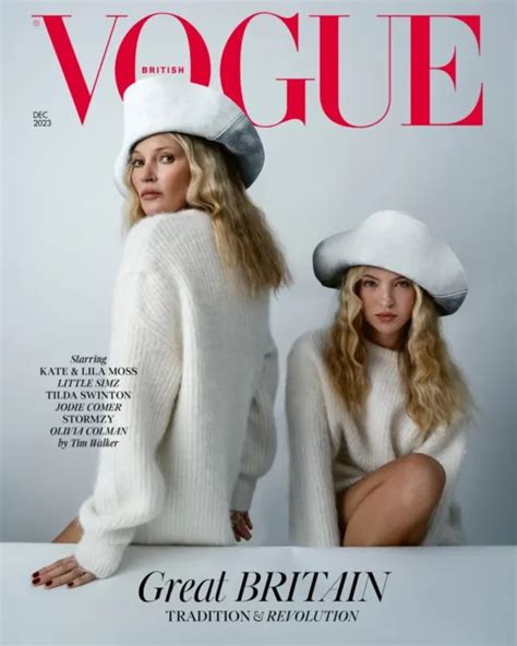 British Vogue Magazine December 2023 Kate Moss And Lottie Collectors