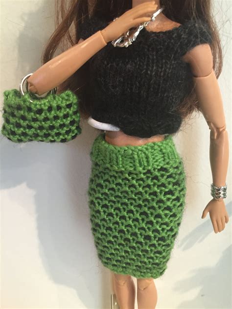 Curvy Barbie Clothes Pattern For Knit Checked Skirt Etsy Canada