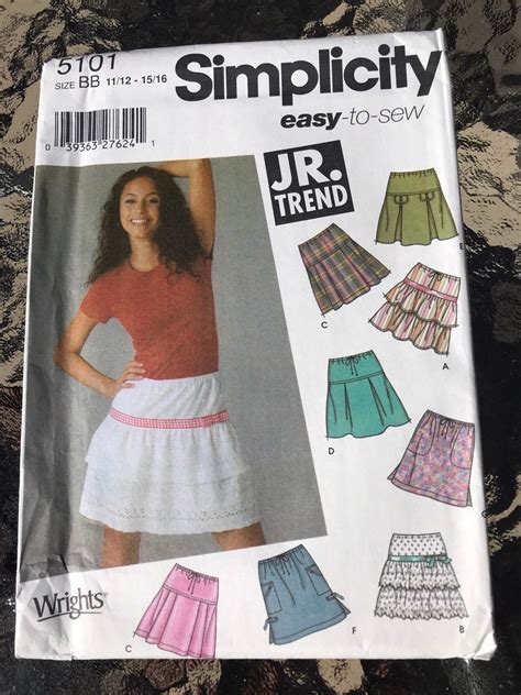 Simplicity Junior Mini Skirt Pattern 5101 Easy To Sew Etsy Easy