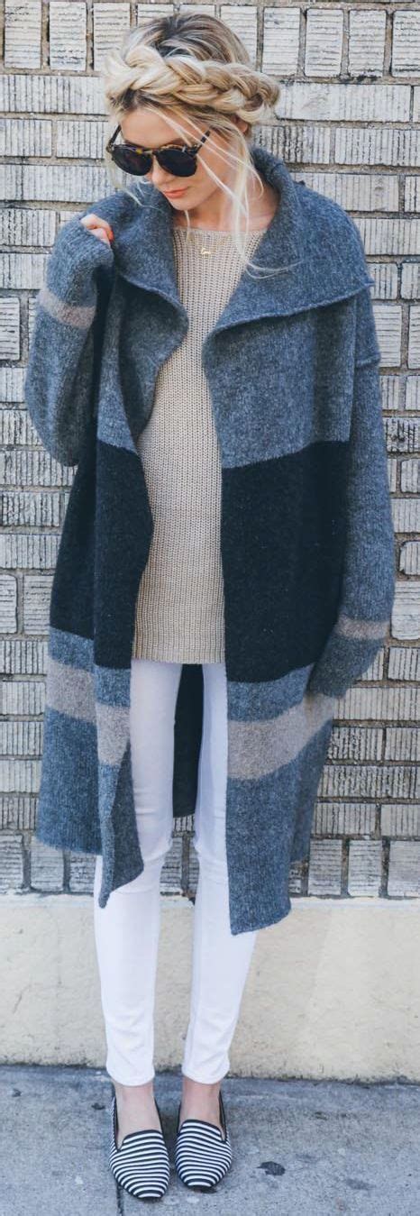 minimalist casual outfit cozy cardigan sweater white pants fashion boho winter outfits