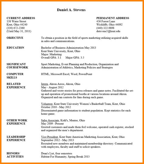 A cv, on the other hand. 9+ resume template for undergraduate student | Professional Resume List