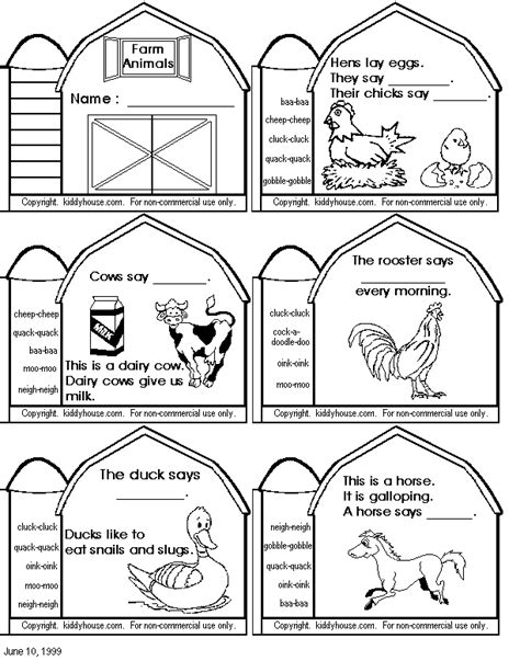 Farm Worksheets Coloring Home