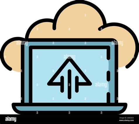 Cloud Backup Icon Outline Cloud Backup Vector Icon Color Flat Isolated