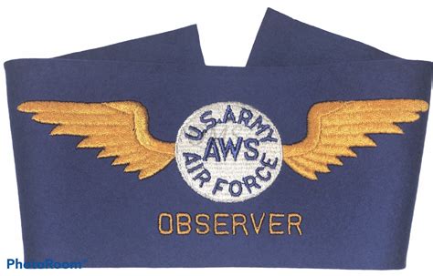 Brassard Us Army Aws Air Force Observer Ww2