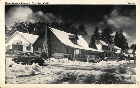 Main Street In Winter Crestline Ca Postcard