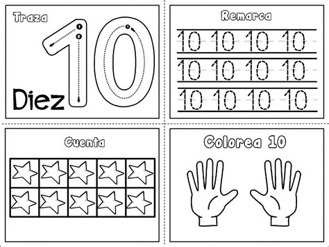Fichas para niños con los números del uno al diez. Grafomotricidad números del 1 al 10 (10) - Imagenes Educativas