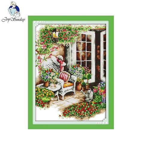 joy sunday 11ct 14ct free delivery comfortable frontage pattern stamped counted cross stitch kit