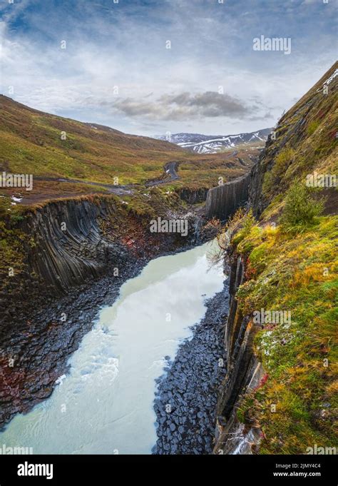 Autumn Picturesque Studlagil Canyon Is A Ravine In Jokuldalur Eastern