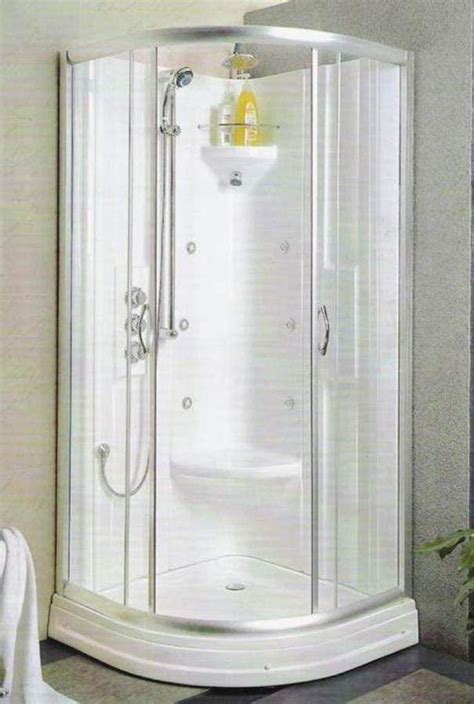 Changing the shower curtain is one of the timeless long narrow bathroom decorating ideas. Small Bathroom Corner Shower Stall - GooDSGN