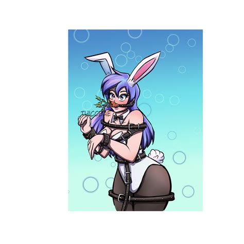 cute bunny girl tied up with belts by thiccbae on deviantart