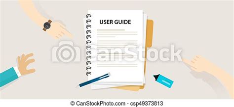 User Guide Document On Table Book Manual Vector Canstock