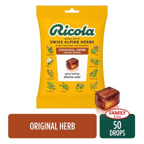 Ricola Natural Herb Cough Drops Original 45 Drops Vitacost