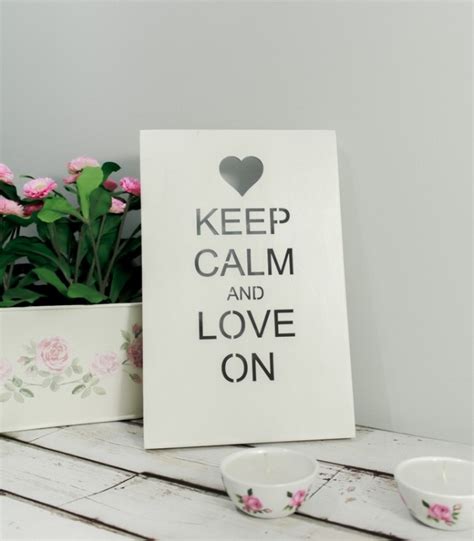 Drewniany Plakat 3d Keep Calm And Love On Na Dekoracje Do Domu