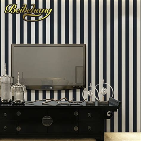Beibehang High Quality Black And White Striped Wallpaper For Walls