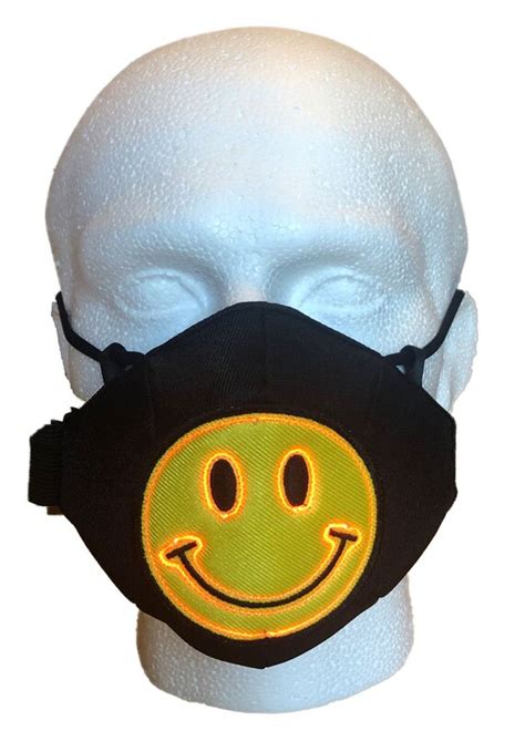 Smiley Led Face Mask With Colour Changing Light Up Glowing For Etsy Uk