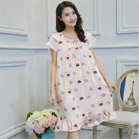 New Style Cotton Nightgown Womens Print Night Wear Sleeveless