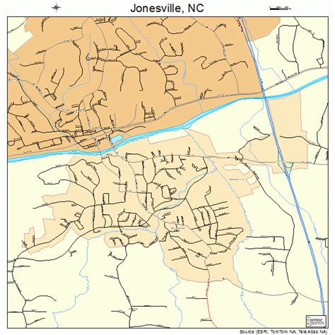 Jonesville North Carolina Street Map 3734840