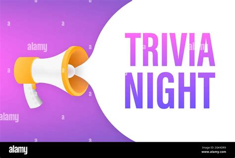 Megaphone Banner Business Concept With Text Trivia Night Vector