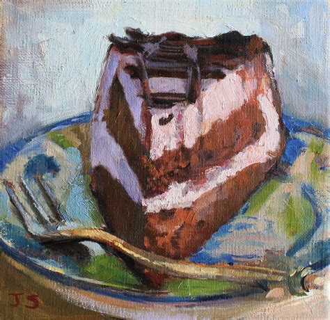 Jonelle Summerfield Oil Paintings Chocolate Cake With Strawberry Icing