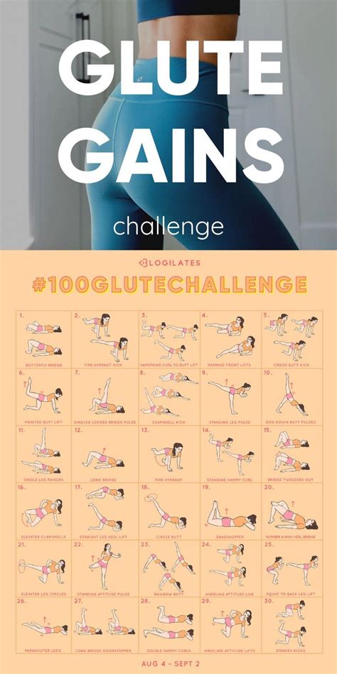 Glute Gains For Women Workout 30 Day Challenge By Blogilates In 2021