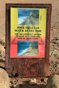 Rock Fall Warning Sign, Burton Bradstock © Rob Noble :: Geograph Britain and Ireland