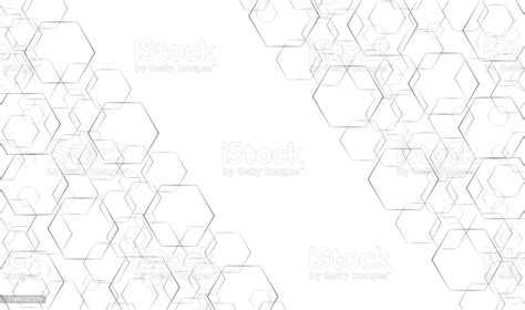 Hexagon Line Abstract And Space Art Background Stock Illustration