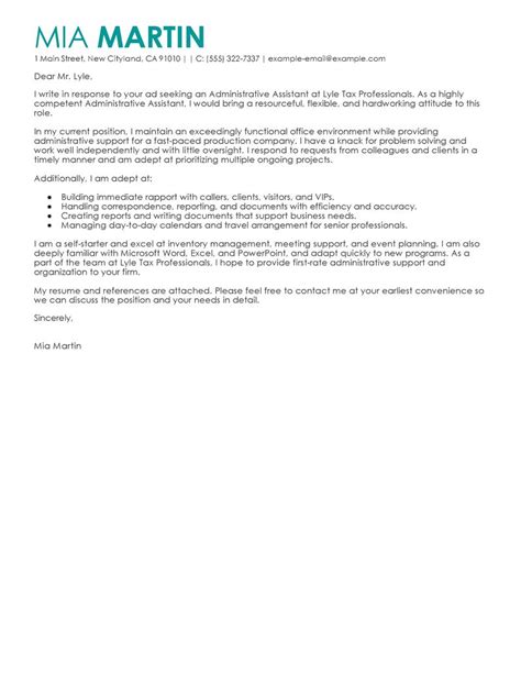 sample employment cover letter administrative assistant primary display most valued