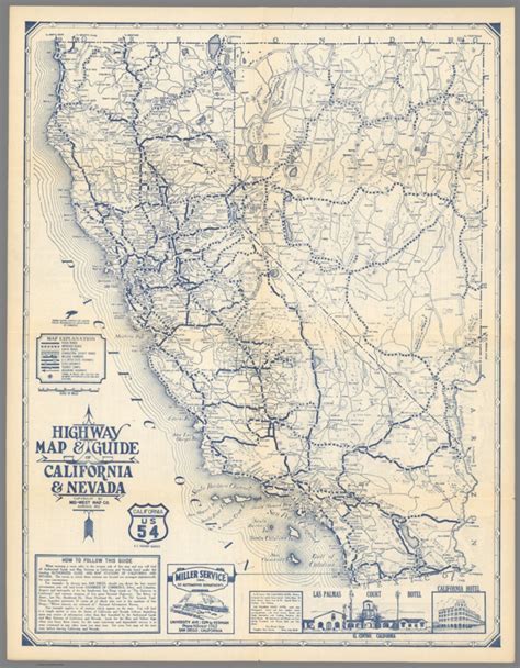 Highway Map And Guide Of California And Nevada David Rumsey Historical