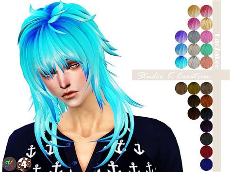 Studio K Creation Animate Hair 57 Aoba Sims 4 Hairs Sims 4 Hair