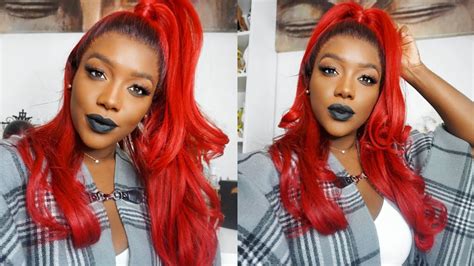 Ideal for grey to dark brown hair. Bright Red Hair Color for Darkskin Black Women| ft. YGWigs ...