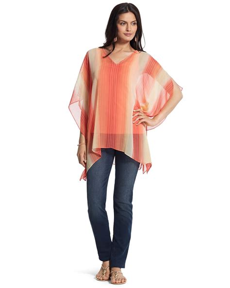 Party Stripe Sheer Poncho Chico S