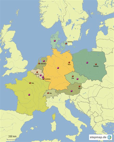 Sie liegen neben der bundesrepublik deutschland. Deutschlands Nachbarländer von Mediathek - Landkarte für ...