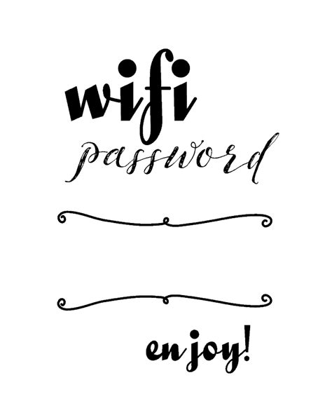 Wifi Password Printable Michelle James Designs