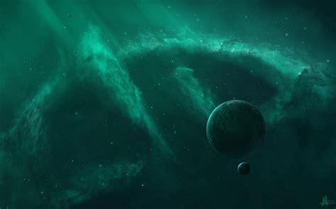 Wallpaper Planet Space Art Nebula Underwater