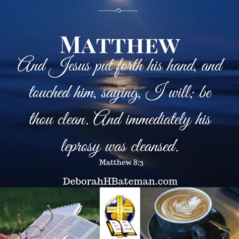 Daily Bible Reading Jesus Heals The Sick Matthew 81 17 Deborah H