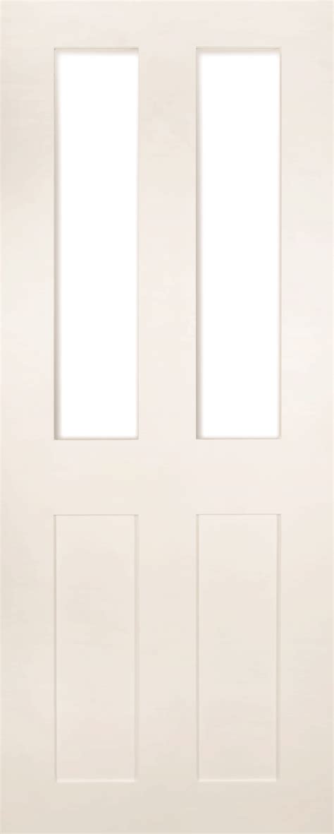 2040 X 726 X 40mm Eton Glazed 4 Panel White Internal Door 40etogwhp726