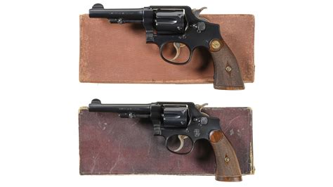 Two Smith And Wesson Double Action Revolvers With Boxes Rock Island Auction