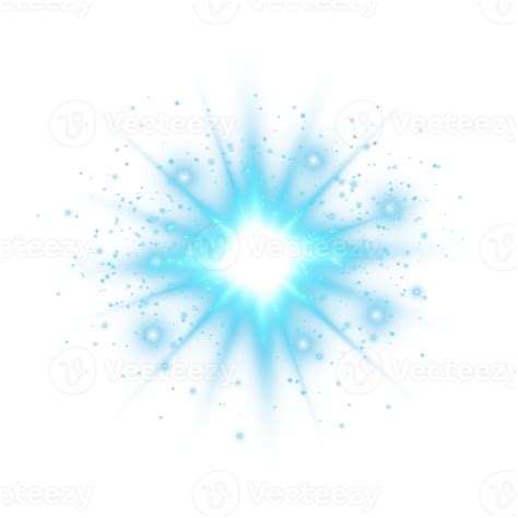 Free Blue Glowing Lights Effects Isolated Solar Flare With Beams And