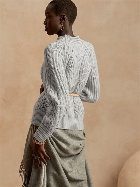 Cashmere Cable Knit Sweater Banana Republic