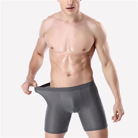 Incerun Mens Ice Silk Mesh Breathable Boxer Briefs Pouch Shorts