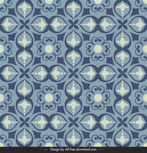 Tile Pattern Template Flat Classical Symmetric Design Vectors Graphic