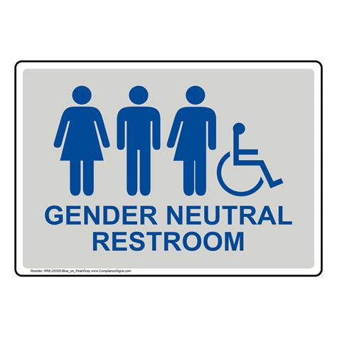 Gender Neutral Restroom Sign With Symbol Rre Bluonprlgy Restrooms